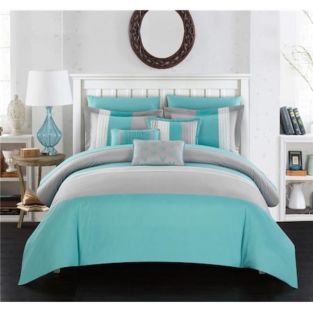 Chic Home Chic Home BCS00729-US Izar 10 Piece Comforter Set; Turquoise - King BCS00729-US